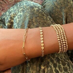 14k Gold filled paper Clip Bracelet 5” 6” 7” 8”